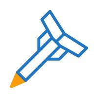 raket icoon duotoon blauw oranje stijl leger illustratie vector leger element en symbool perfect.