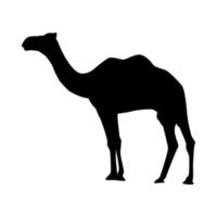 kameel silhouet. kant visie. vector illustratie.
