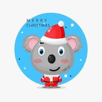 schattige koala die een kerstman-uniform draagt vector