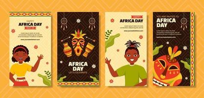gelukkig Afrika dag sociaal media verhalen vlak tekenfilm hand- getrokken Sjablonen achtergrond illustratie vector
