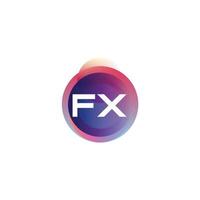 fx eerste logo met kleurrijk cirkel sjabloon vector