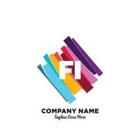 fi eerste logo met kleurrijk sjabloon vector. vector