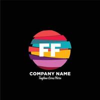 ff eerste logo met kleurrijk sjabloon vector. vector