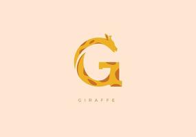 giraffe g monogram, vector logo