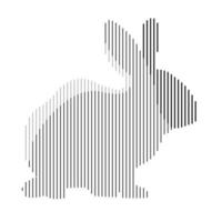gestileerde konijn silhouet in minimalisme vector