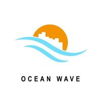 oceaan Golf logo met appartement vector ontwerp sjabloon ontwerp
