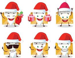 de kerstman claus emoticons met uitnodiging bericht tekenfilm karakter vector