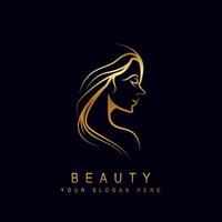 schoonheid vrouw logo ontwerp lijn kunst stijl ontwerp, mooi meisje hoofd concept logo ontwerp. vrouw vector illustratie.