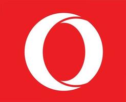 opera browser logo merk symbool wit ontwerp software illustratie vector met rood achtergrond