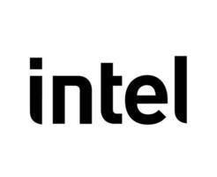 Intel merk logo software computer symbool zwart ontwerp vector illustratie