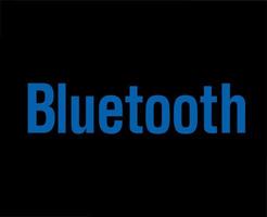 Bluetooth icoon logo symbool blauw ontwerp vector illustratie met zwart achtergrond