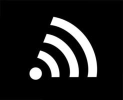 Wifi icoon logo symbool wit ontwerp mobiel vector illustratie met zwart achtergrond