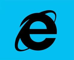 internet ontdekkingsreiziger browser logo merk symbool zwart ontwerp software illustratie vector met blauw achtergrond