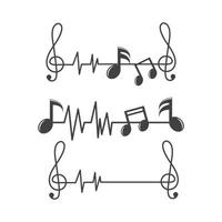 muziek- Notitie pulse lijn vector illustratie