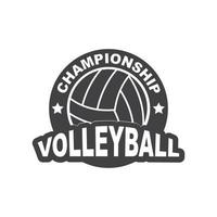volley bal club logo en insigne vector icoon illustratie