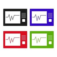 set ecg op witte achtergrond vector