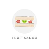 fruit sando gemakkelijk illustratie logo met kiwi en aardbei vulling vector