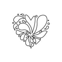 hart met bloemen ornament. hand- getrokken tekening vector illustratie.