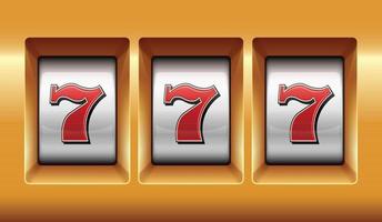 slots 777 casino pot modern licht goud. groot winnen slots 777 banier casino dichtbij omhoog. vector