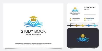 slim boek logo ontwerp met uniek tech concept vector