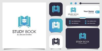 slim boek logo ontwerp met uniek tech concept vector