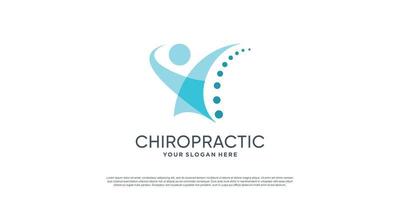 chiropractie logo ontwerp met creatief stijl idee vector