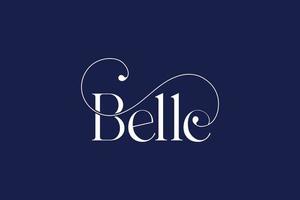 Belle logo, schoonheid merk logo, ligatuur logo ontwerp, mode logo vector