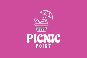 picknick punt logo, voedsel logo ontwerp vector