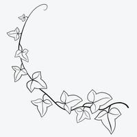 bloemen klimop tekening decoratief ornament vlak ontwerp. vector