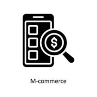 m-commerce vector solide pictogrammen. gemakkelijk voorraad illustratie voorraad