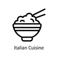 Italiaans keuken vector schets pictogrammen. gemakkelijk voorraad illustratie voorraad