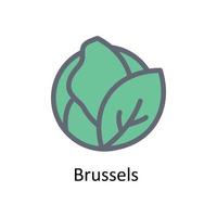 Brussel vector vullen schets pictogrammen. gemakkelijk voorraad illustratie voorraad