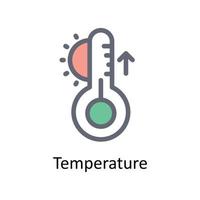 temperatuur vector vullen schets pictogrammen. gemakkelijk voorraad illustratie voorraad