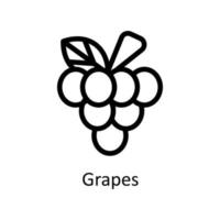 druiven vector schets pictogrammen. gemakkelijk voorraad illustratie voorraad