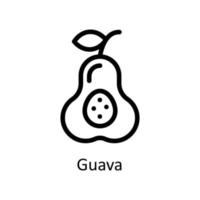 guava vector schets pictogrammen. gemakkelijk voorraad illustratie voorraad