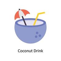 kokosnoot drinken vector vlak pictogrammen. gemakkelijk voorraad illustratie voorraad illustratie