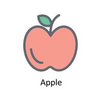 appel vector vullen schets pictogrammen. gemakkelijk voorraad illustratie voorraad