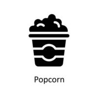 popcorn vector solide pictogrammen. gemakkelijk voorraad illustratie voorraad