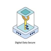 digitaal gegevens beveiligen vector isometrische pictogrammen. gemakkelijk voorraad illustratie