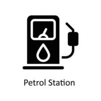 benzine station vector solide pictogrammen. gemakkelijk voorraad illustratie voorraad