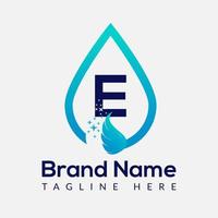 eerste brief e wassen logo, laten vallen en wassen combinatie. laten vallen logo, wassen, schoon, vers, water sjabloon vector