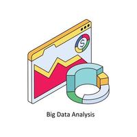 groot gegevens analyse vector isometrische pictogrammen. gemakkelijk voorraad illustratie voorraad