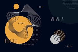 abstract decoratief achtergrond ontwerp met meetkundig vormen zo net zo cirkels, lijnen, en golvend vormen voor uw creatief ontwerp vector