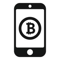 smartphone bitcoin icoon gemakkelijk vector. blok keten vector