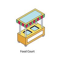 voedsel rechtbank vector isometrische pictogrammen. gemakkelijk voorraad illustratie voorraad