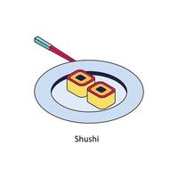 shushi vector isometrische pictogrammen. gemakkelijk voorraad illustratie voorraad