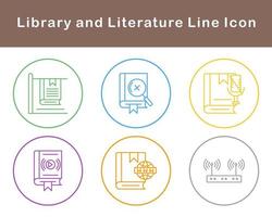 bibliotheek en literatuur vector icoon reeks