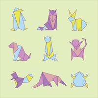 Dieren Origami Set vector