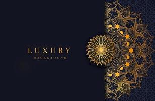 luxe achtergrond met gouden islamitische mandala ornament op donkere ondergrond
