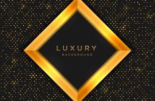 luxe elegante achtergrond met gouden vorm en lijnsamenstelling op stippen halftoonpatroon. elegante voorbladsjabloon vector